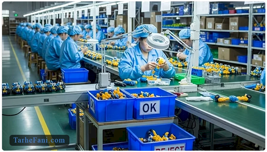 فرایند تولید اسباب بازی در کارخانه
