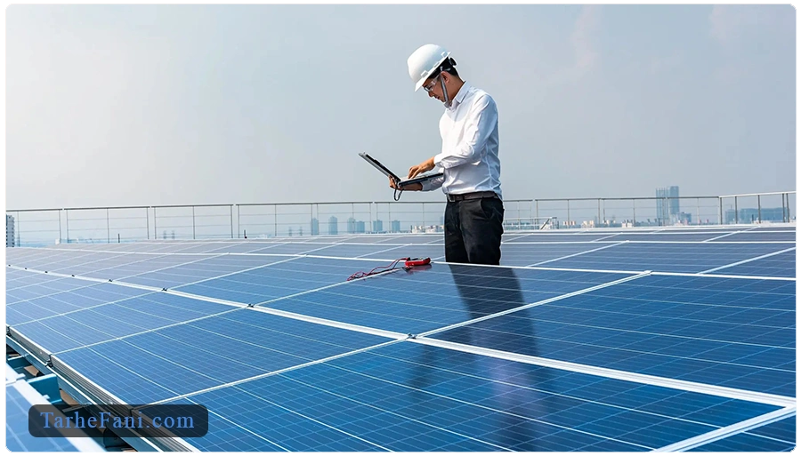 مرحله تست و نهایی برای نصب پنل خورشیدی