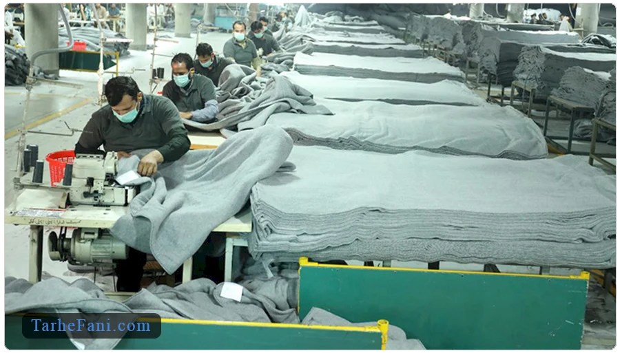فرایند تولید پتو در کارخانه