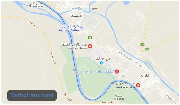 نقشه منطقه آزاد اروند در خوزستان - طرح فنی