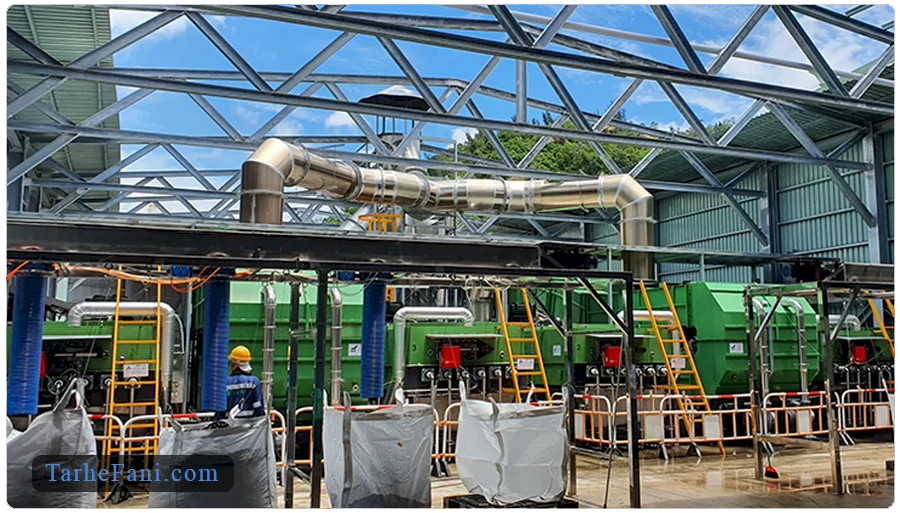 مرحله بسته بندی بیوچار در کارخانه