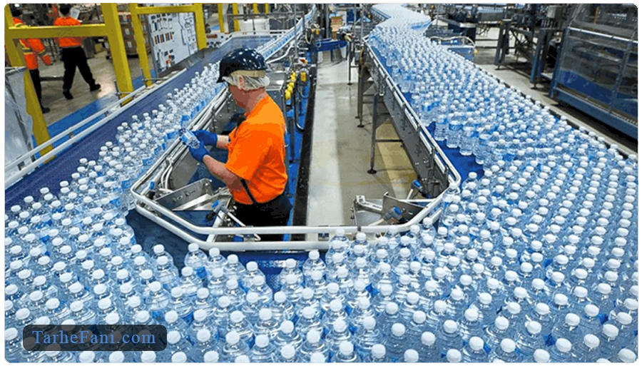فرایند تولید آب معدنی در کارخانه 