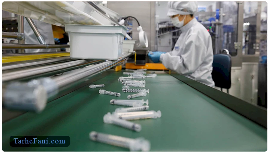 فرایند تولید سرنگ در کارخانه