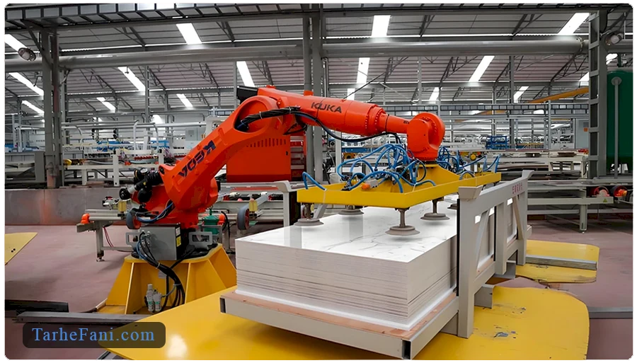 فرایند تولید کاشی و سرامیک در کارخانه بواسطه دستگاه های پیشرفته